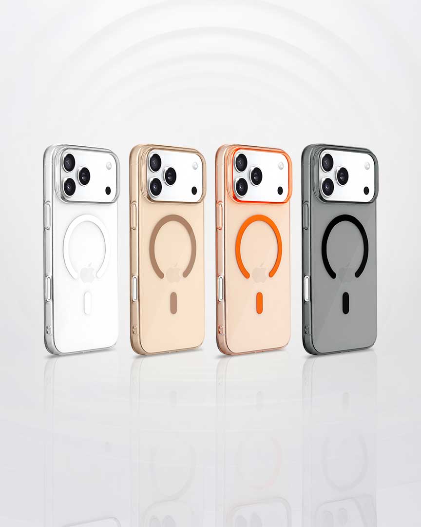 TecHub Apple iPhone 17 Pro Max acrylic clear case with MagSafe, showcasing a slim, transparent design without a camera button.