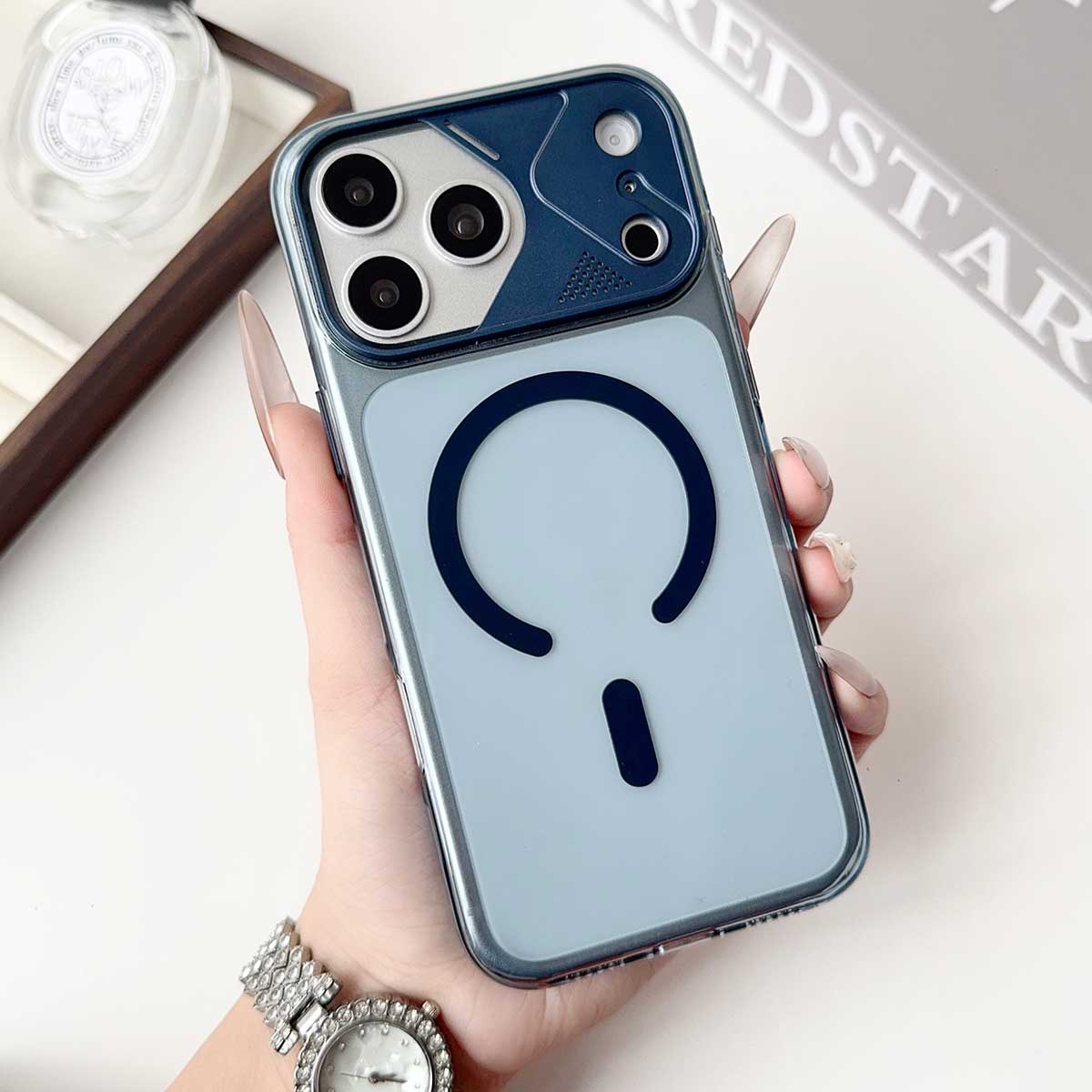 VAWI Transparent MagSafe Case with Metal Lens Frame for iPhone 17 Pro Max