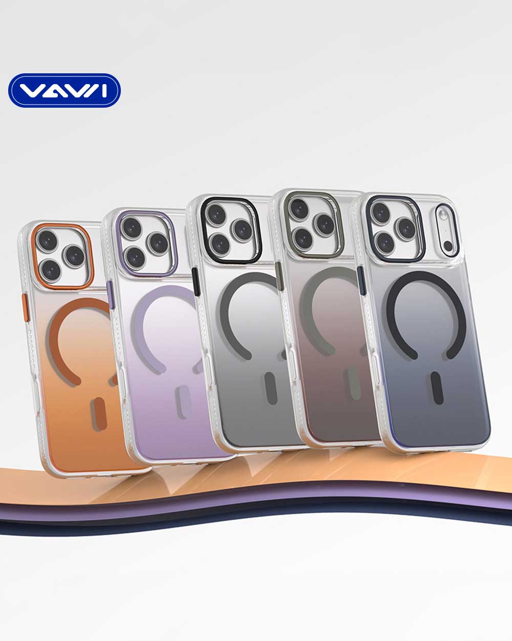 VAWI Magnetic Gradient Matte Wave Point Shockproof Case for iPhone 17 Pro Max