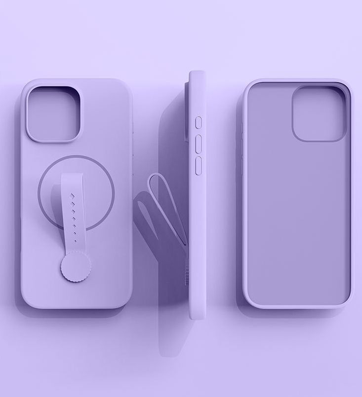 Invisible Magnetic Liquid Silicone Rotating Wristband Case for iPhone 16 Pro Max