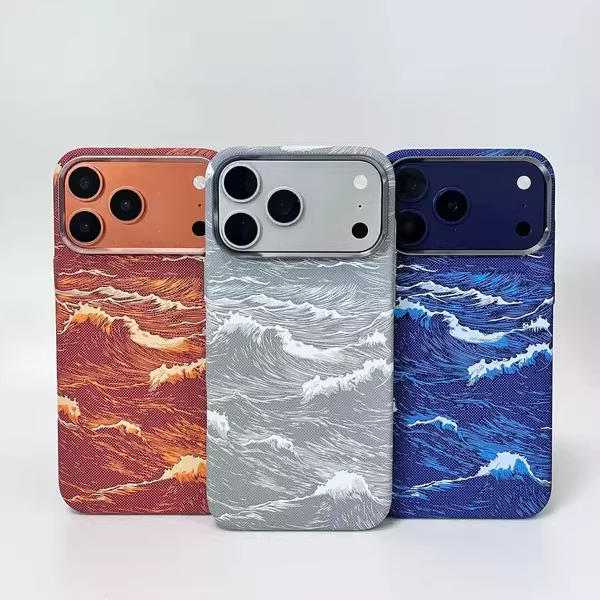 Snow Mountain Pattern Skin Fiber Pattern MagSafe Case for iPhone 17/18 Pro Max