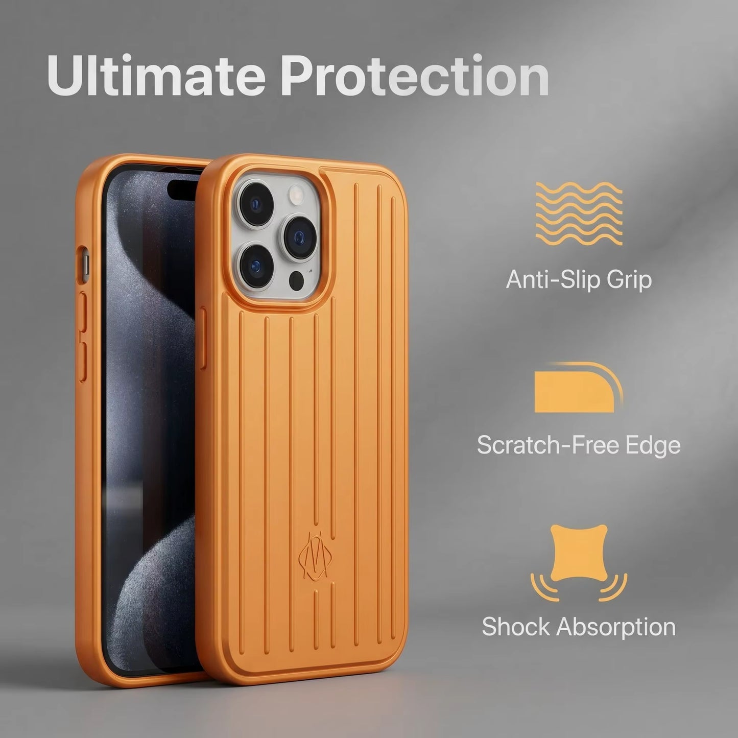 Vertical Striped Luggage Style Full Coverage Case for iPhone 13 Pro