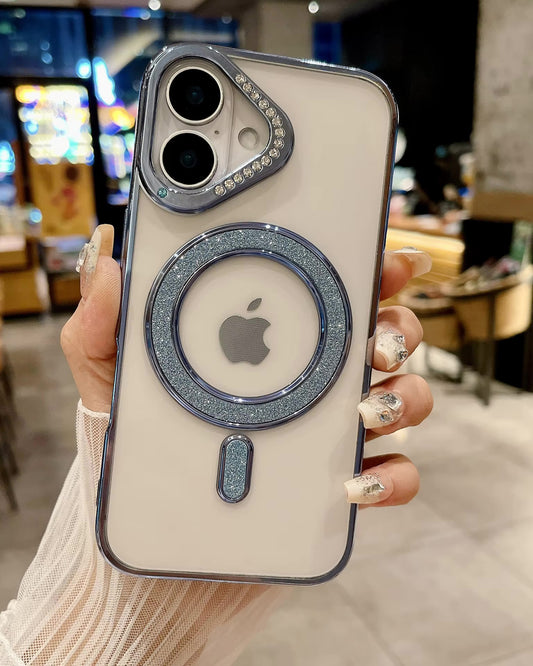 Diamond Strass MagSafe Case for iPhone 16 - Dark Grey