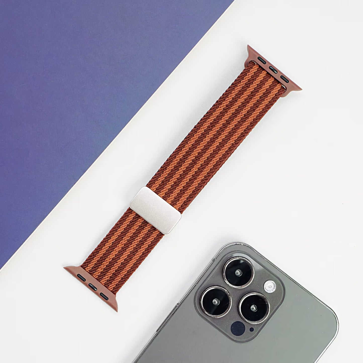 Nylon Double Stripes Band for Apple Watch 42/44/45/46/49 mm - TecHub
