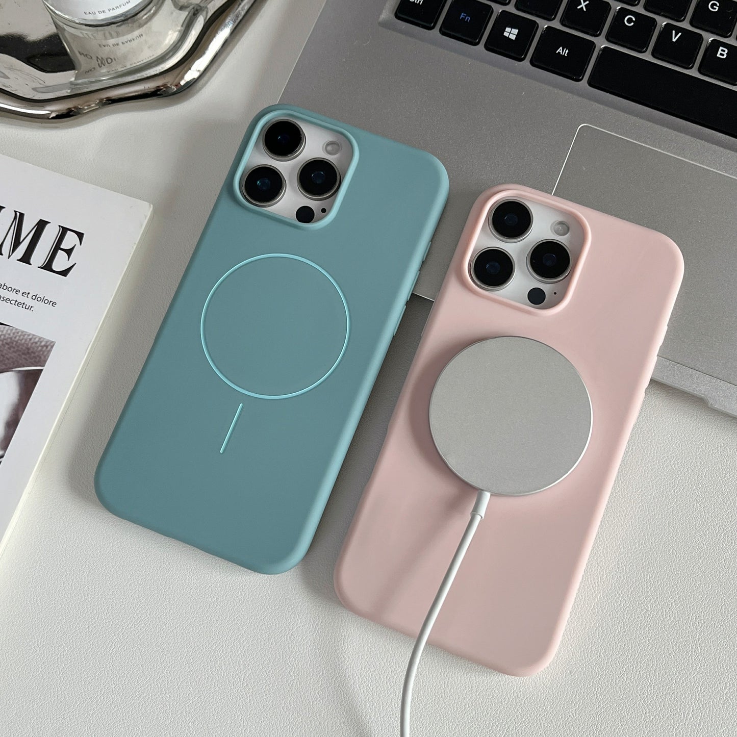 Magnetic Liquid Silicon Case for iPhone 14 Pro Max