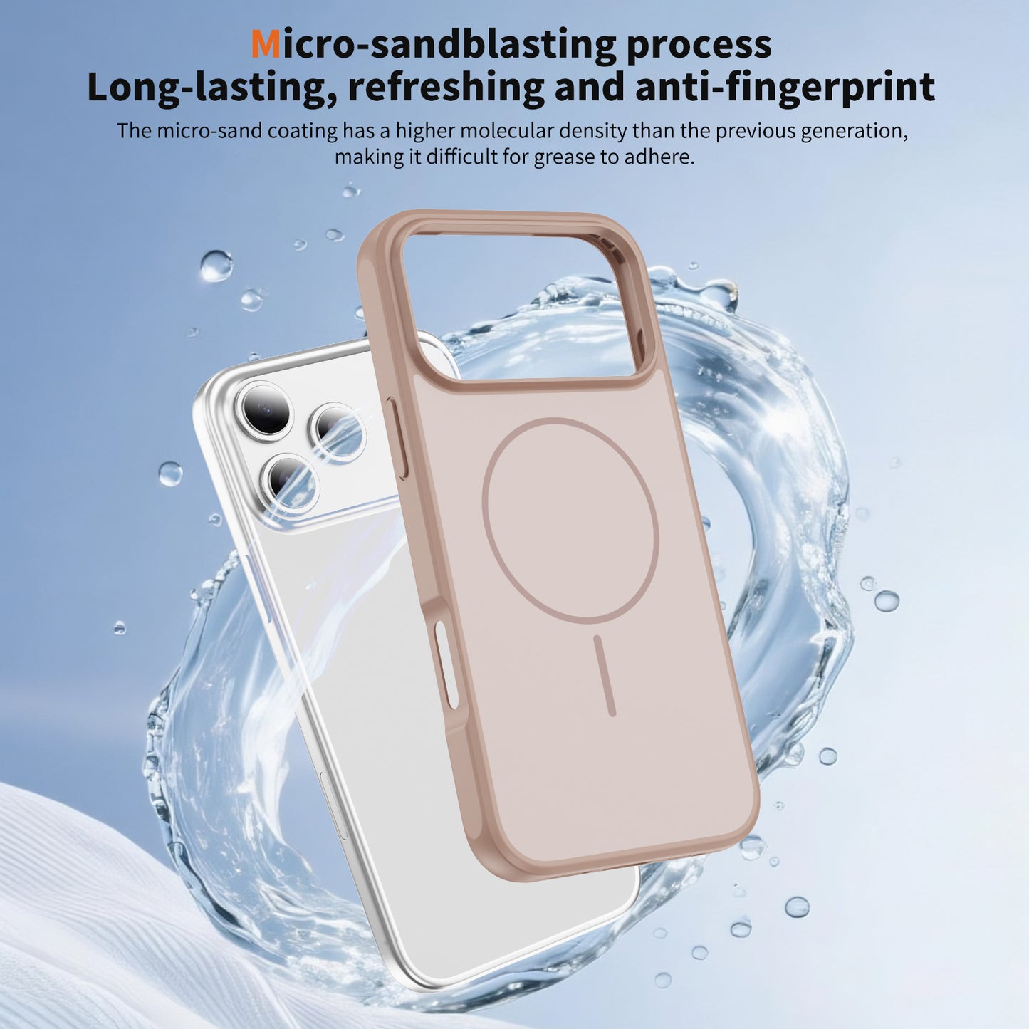 TecHub luxury liquid silicone TPU MagSafe case for iPhone 17 Pro in beige, showcasing a sleek and protective phone cover.