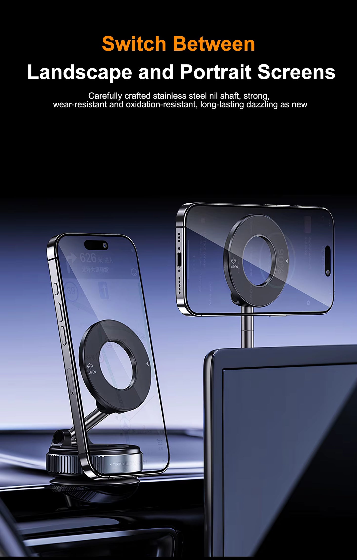 GOJI G3 Magsafe Holder Suction Cup Phone Mount Adjustable Swivel Lock, for Your Car/Gym/Mirror - Black