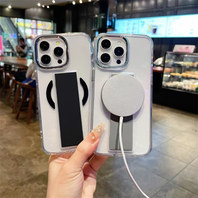 Acrylic TPU MagSafe with Holder Case for iPhone 13 Pro Max - Black