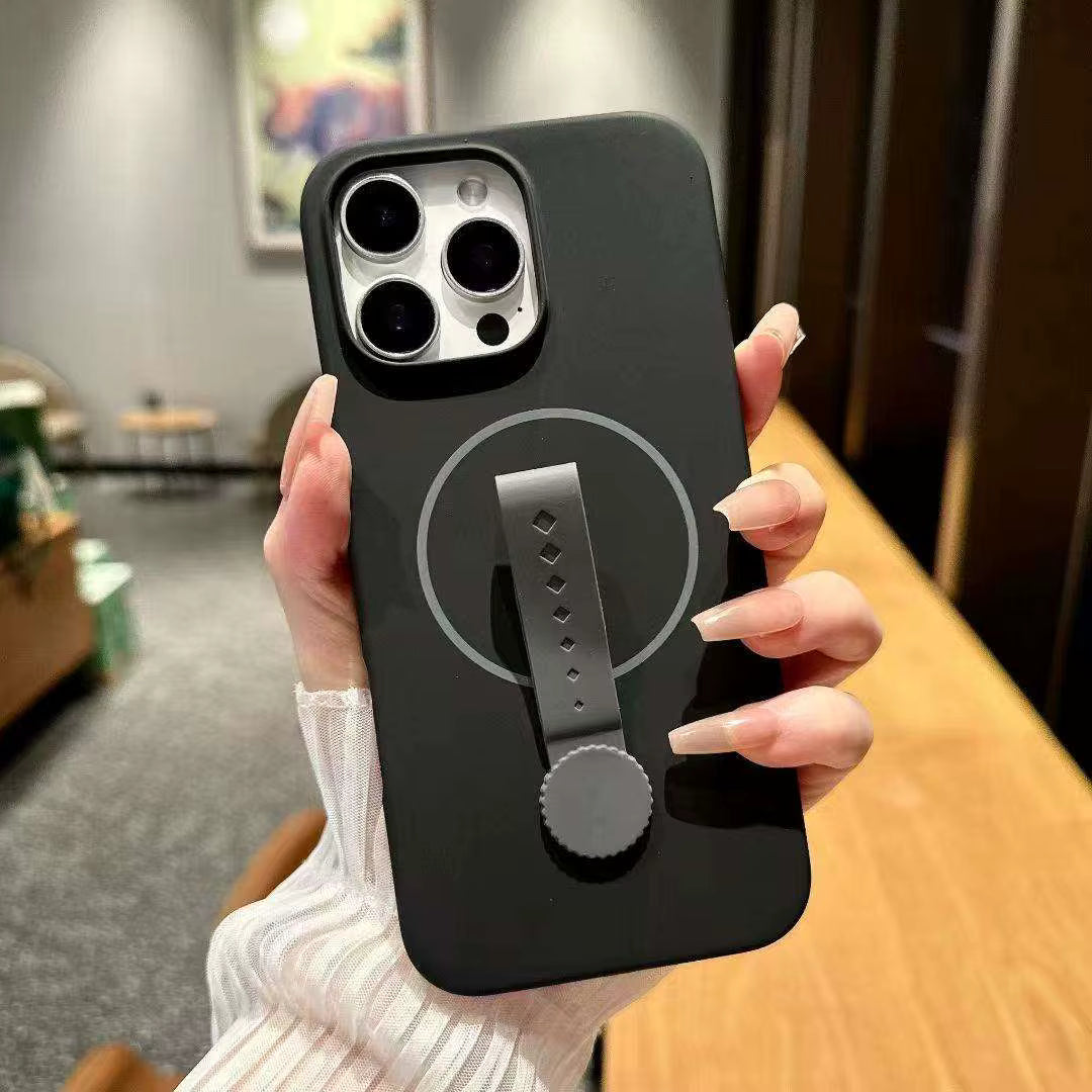 Invisible Magnetic Liquid Silicone Rotating Wristband Case for iPhone 14 - 13