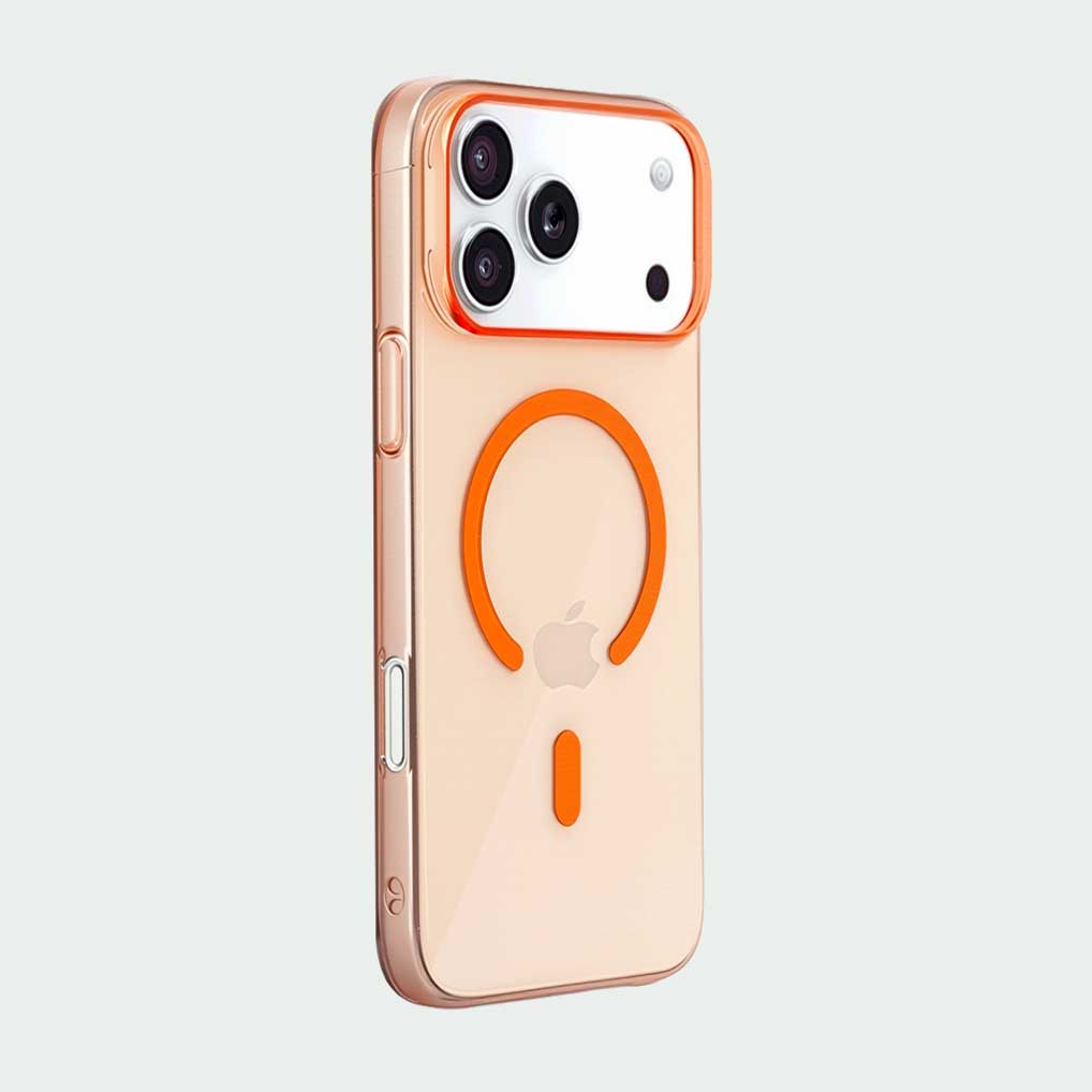 Clear acrylic case for Apple iPhone 17 Pro Max with MagSafe by TecHub, showing the sleek, transparent design without a camera button.