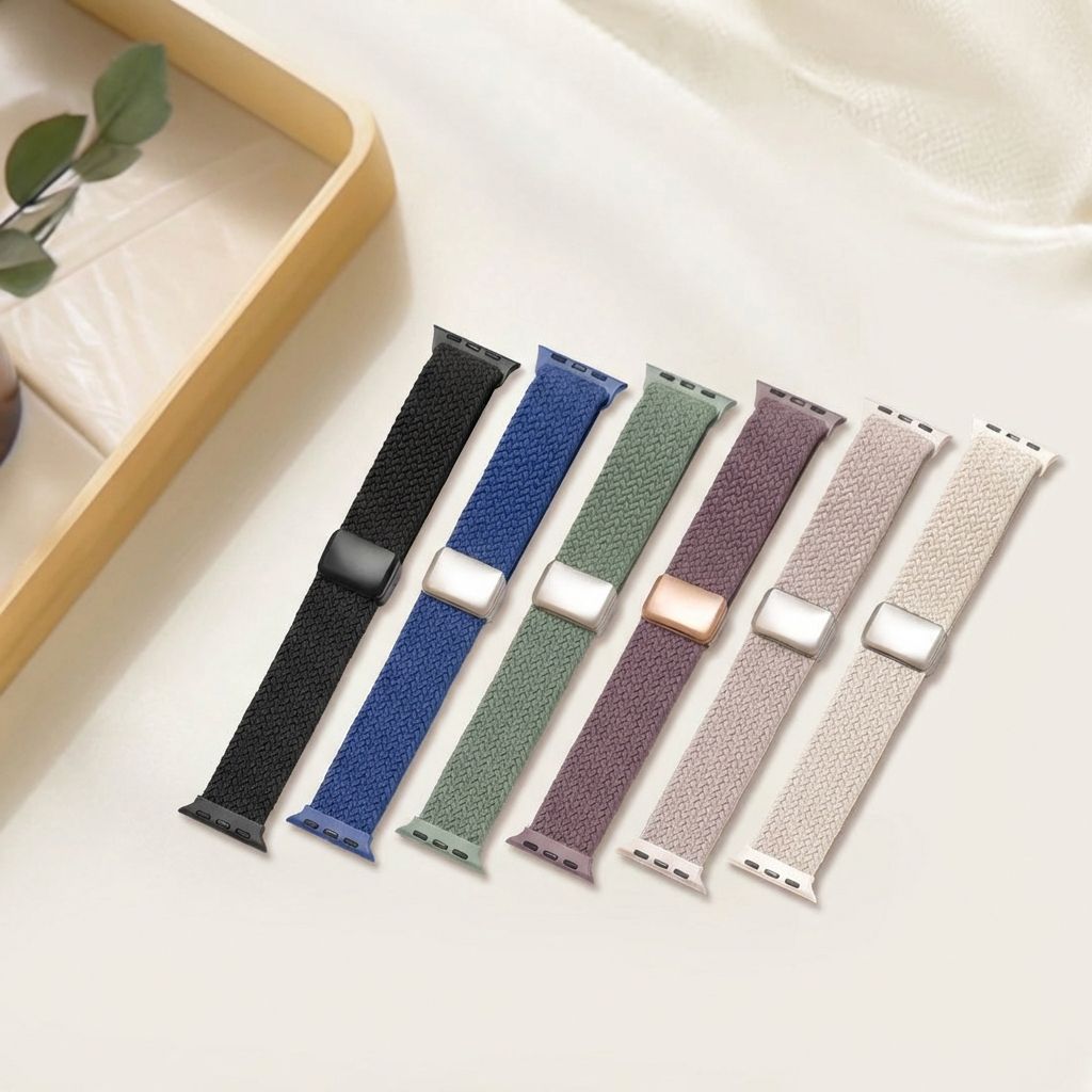 TecHub nylon stretchy watch band for Apple Watch 42mm to 49mm, adjustable and comfortable wearable accessory.