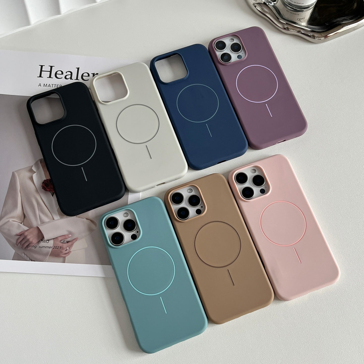 Magnetic Liquid Silicon Case for iPhone 14 Pro Max