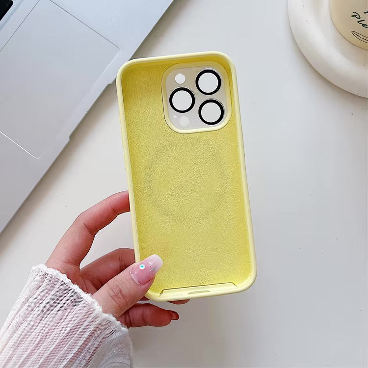 TecHub liquid silicone magnetic case for iPhone 14 Pro Max, showing sleek black design with precise cutouts and magnetic closure.