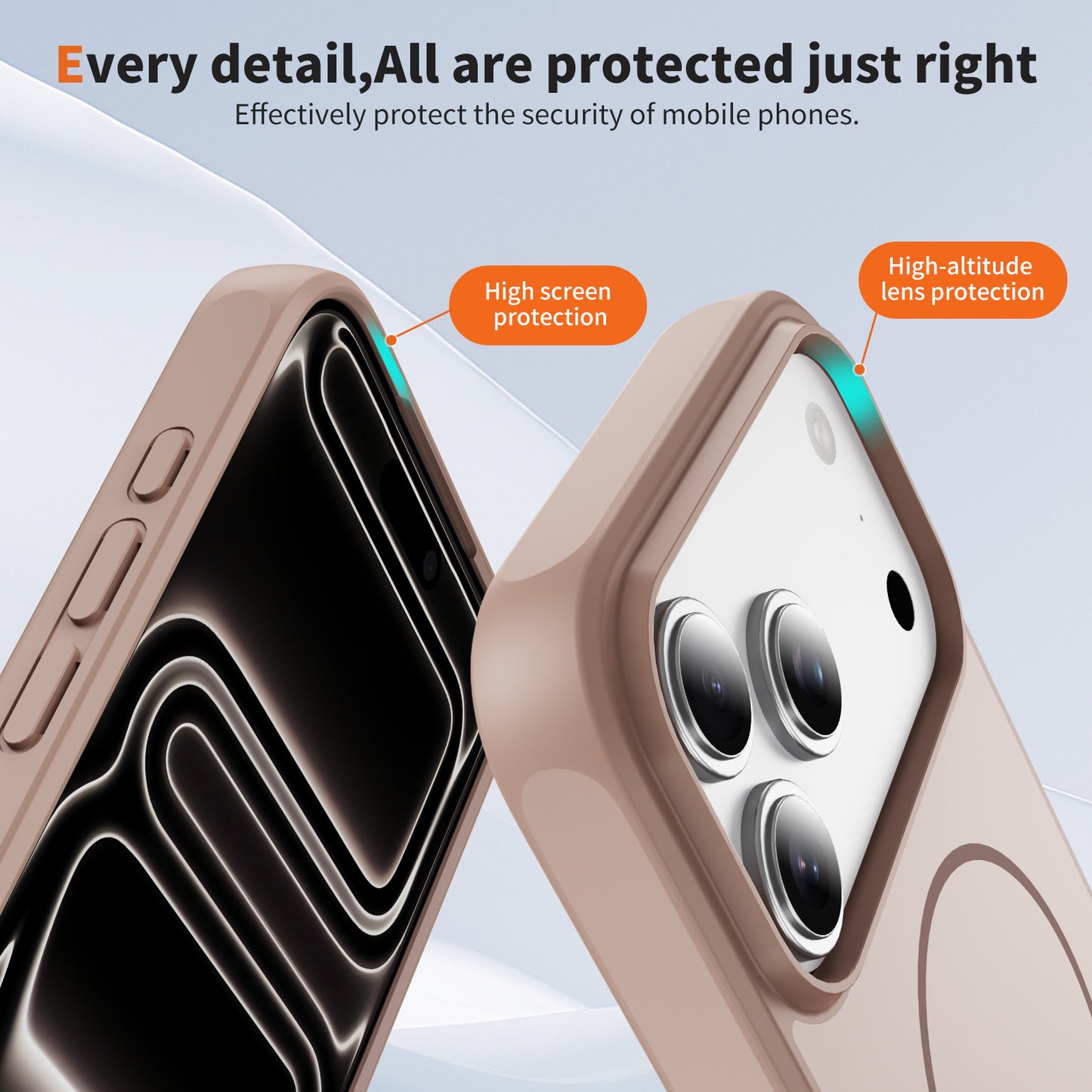 TecHub OKOZ iPhone 17 Pro liquid silicone TPU MagSafe case in beige, showcasing slim, protective design with precise cutouts.