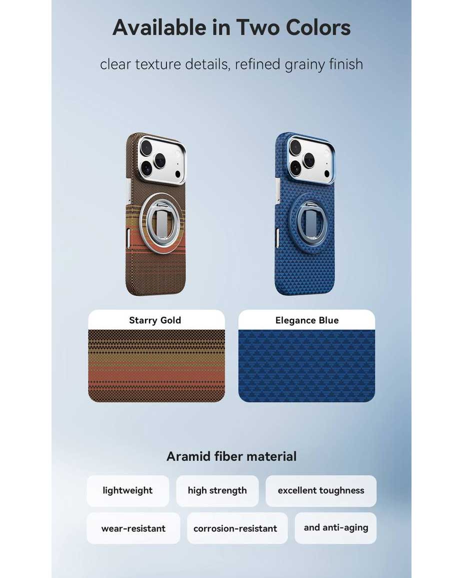 Lanex Luxury Carbon Fiber Pattern Magnetic With Stand for iPhone 17 Pro Max