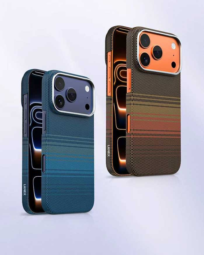 Lanex Ultra-slim Diamond Cut Carbon Fiber MagSafe Case for iPhone 17 Pro Max