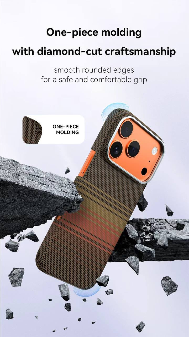 Lanex Ultra-slim Diamond Cut Carbon Fiber MagSafe Case for iPhone 17 Pro Max