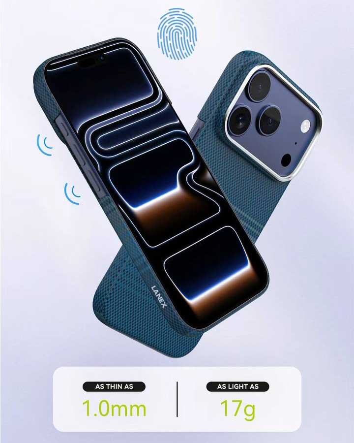 Lanex Ultra-slim Diamond Cut Carbon Fiber MagSafe Case for iPhone 17 Pro Max