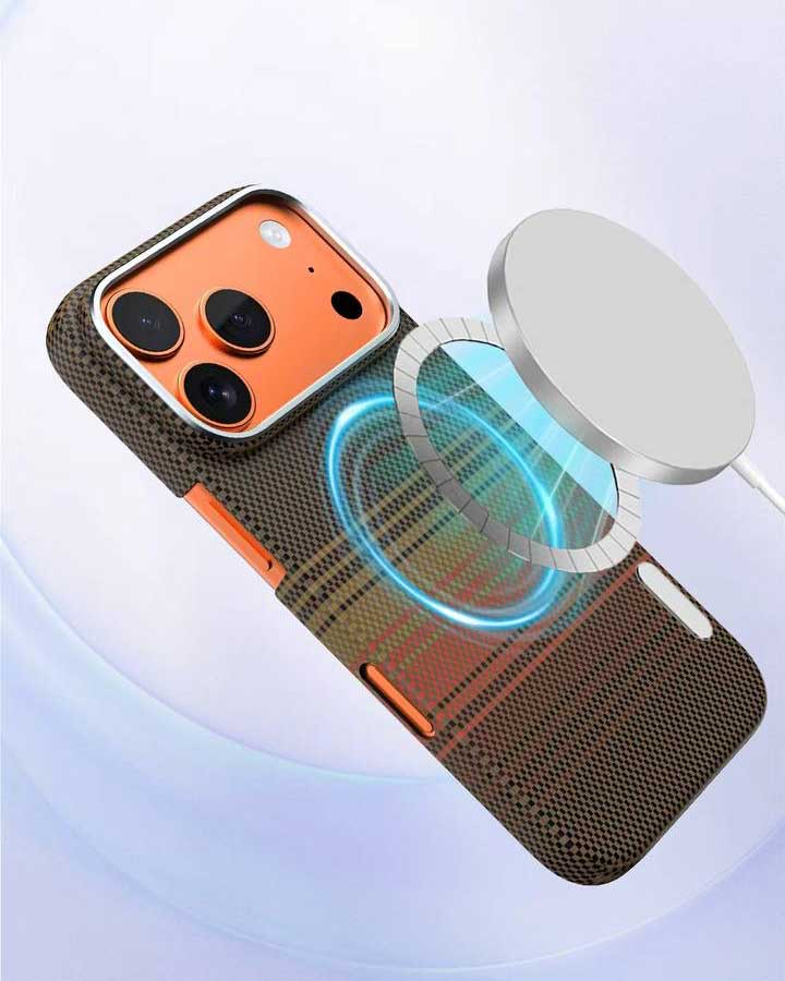 Lanex Ultra-slim Diamond Cut Carbon Fiber MagSafe Case for iPhone 17 Pro Max