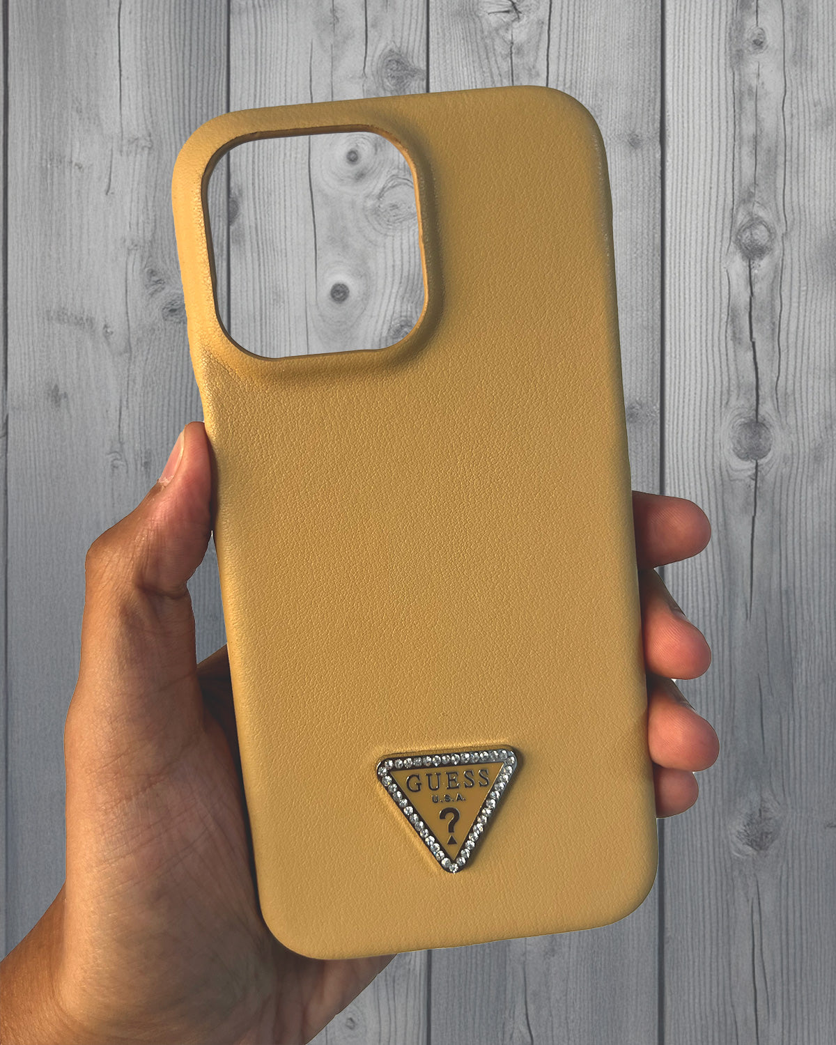 Guess Leather Back Cover Case - Gold