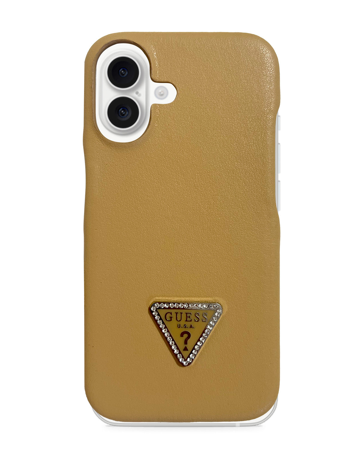 Guess Leather Back Cover Case for iPhone 16 - Gold