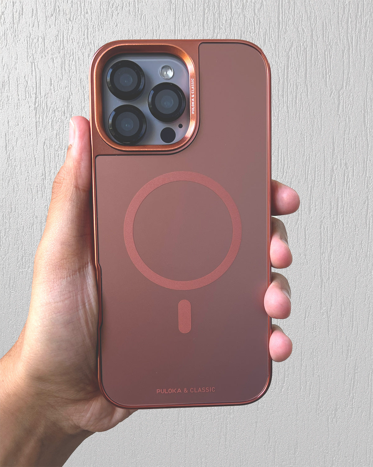 Puloka & Classic Luxury MagSafe Case for iPhone 16 Pro Max - Rose Gold