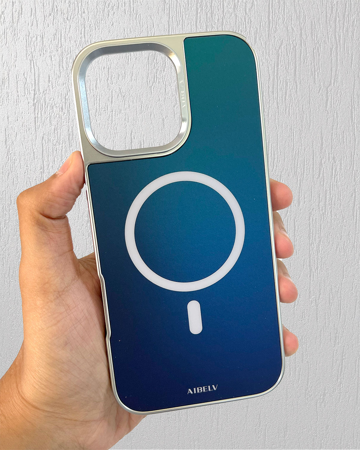 AIBELV MagSafe Case for iPhone 16 Pro Max - Green/Silver