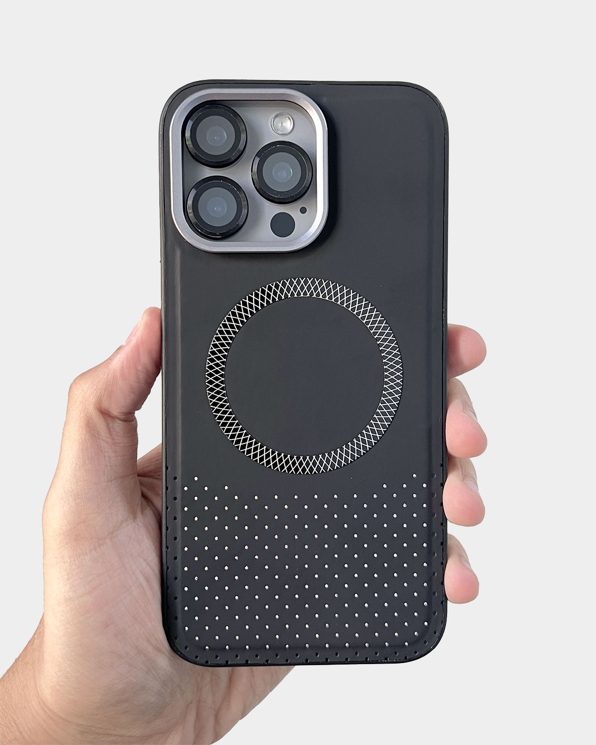 Hard MagSafe Leather And Textured Case for iPhone 16 Pro Max