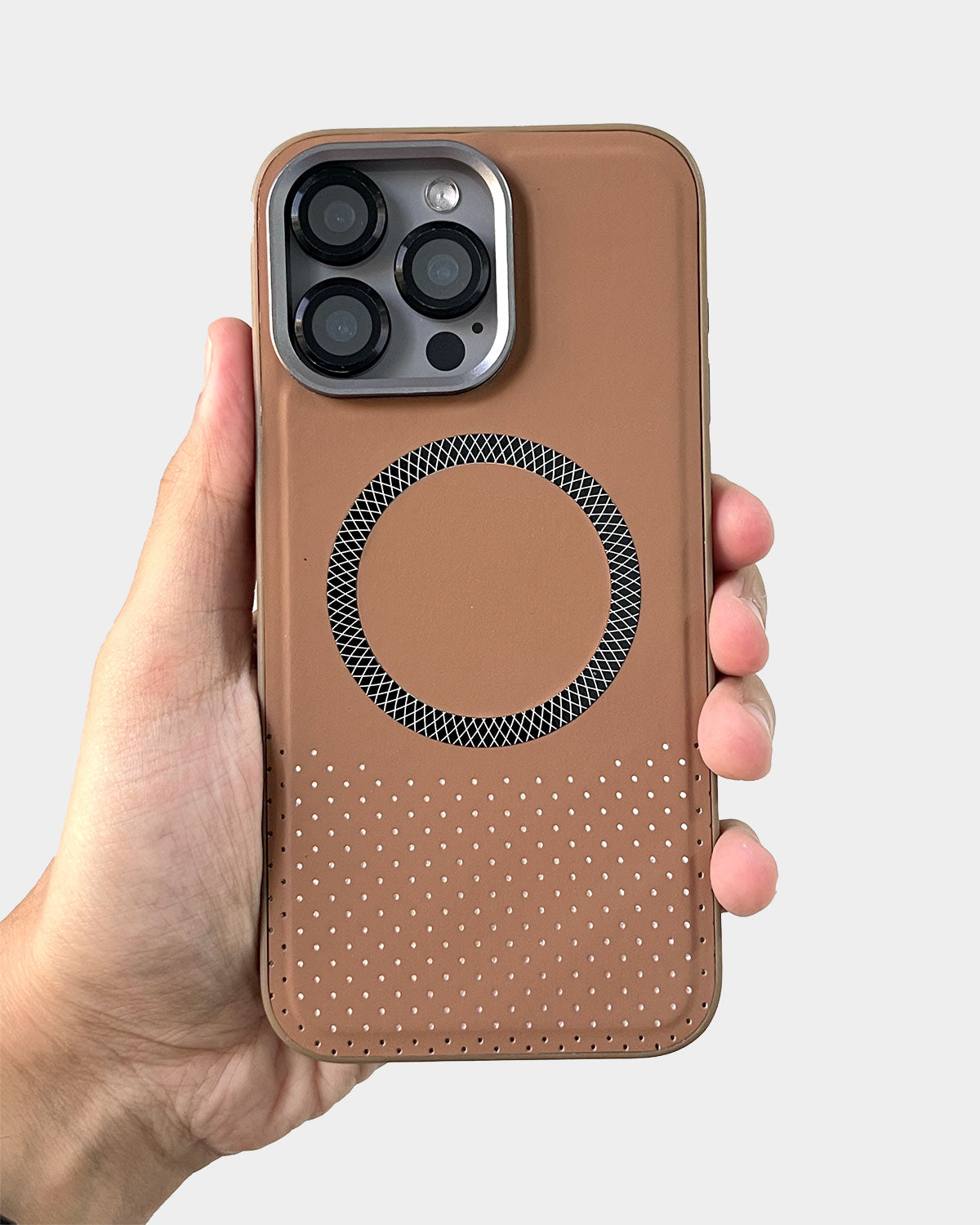 Hard MagSafe Leather And Textured Case for iPhone 16 Pro Max