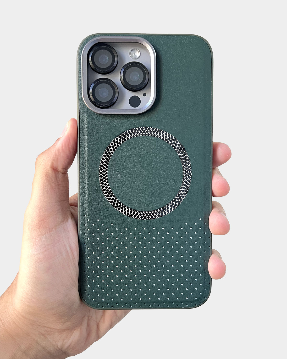 Hard MagSafe Leather And Textured Case for iPhone 16 Pro Max