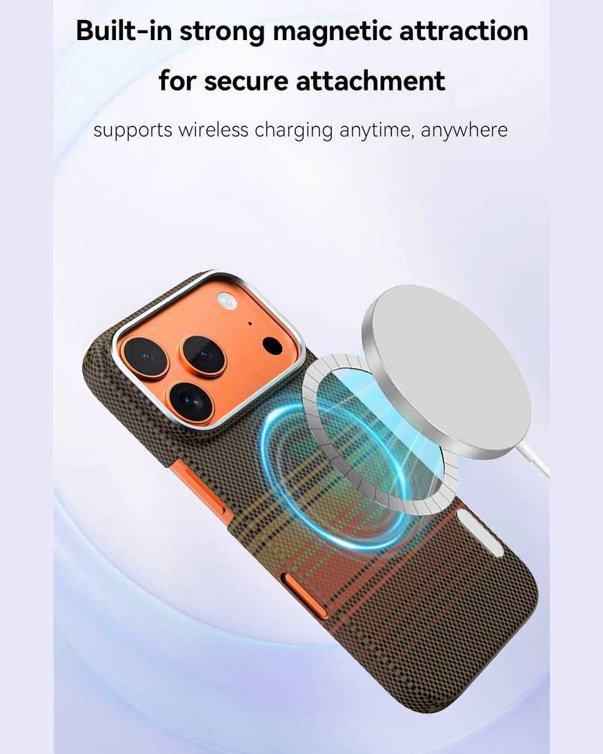 Lanex Premium Ultra-slim Diamond Cut Carbon Fiber Case for iPhone 17 Pro Max - Starry Gold