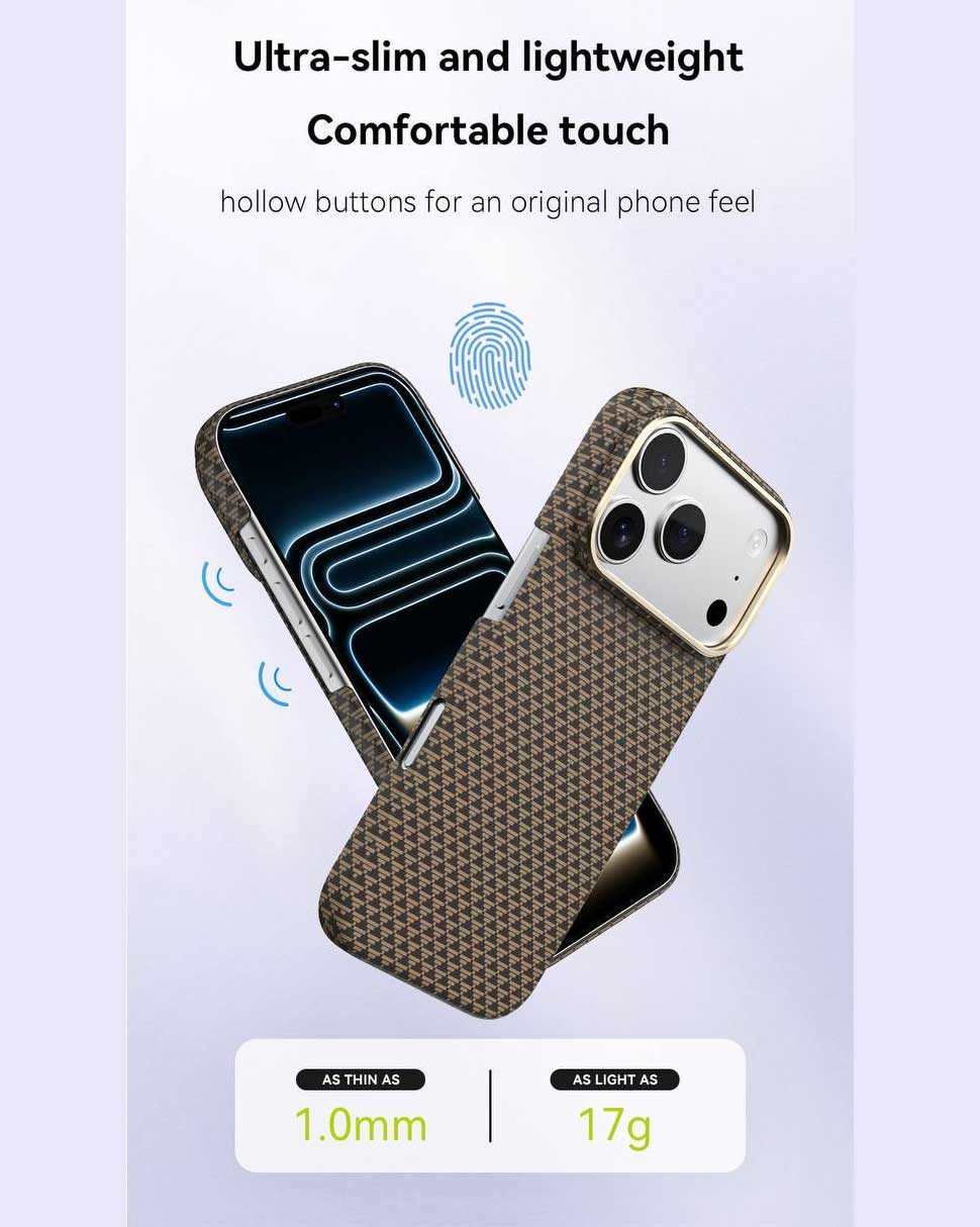 Lanex Premium Ultra - slim Diamond Carbon Fiber Case for iPhone 17 Pro Max - TecHub