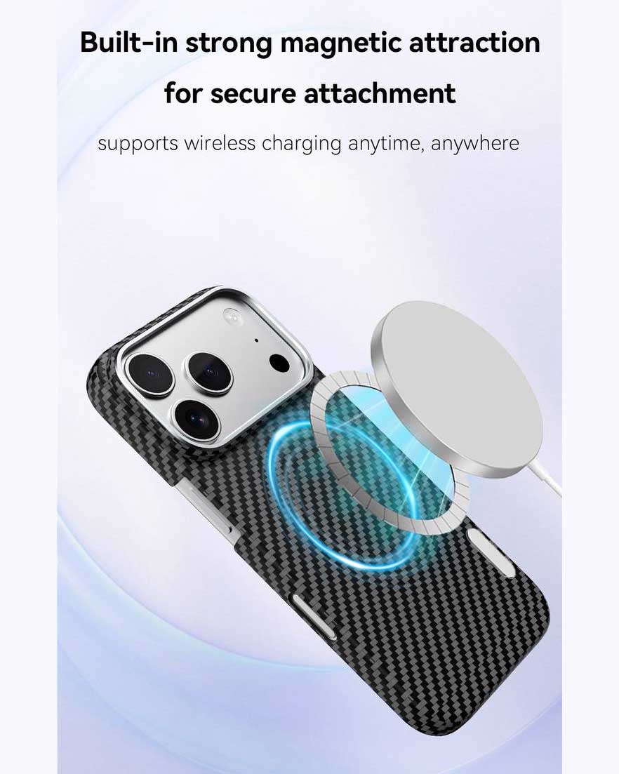 Lanex Striped Ultra - slim Diamond Cut Carbon Fiber Case for iPhone 17 Pro Max - Black - TecHub