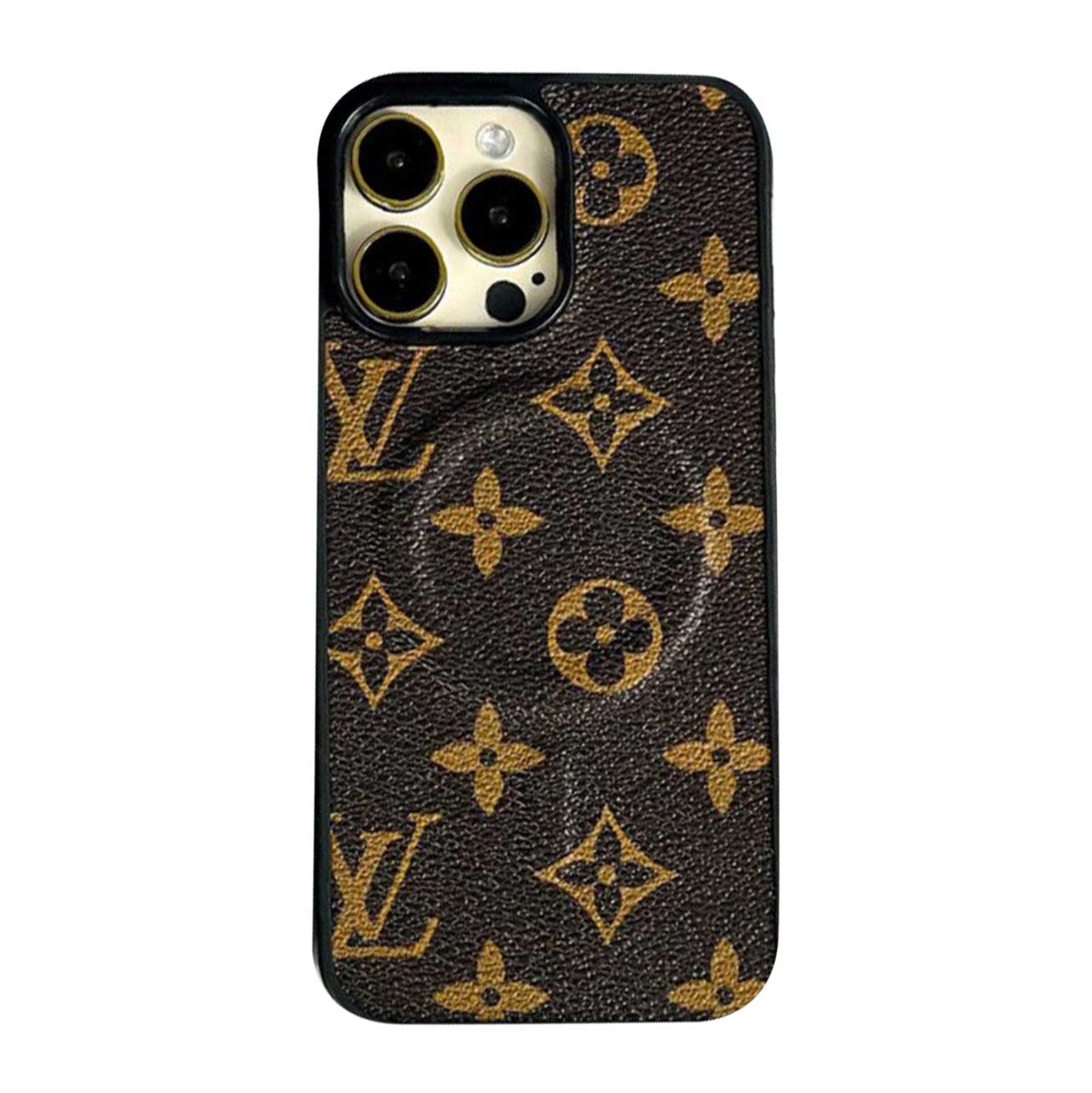 LV Leather MagSafe Case for iPhone 15