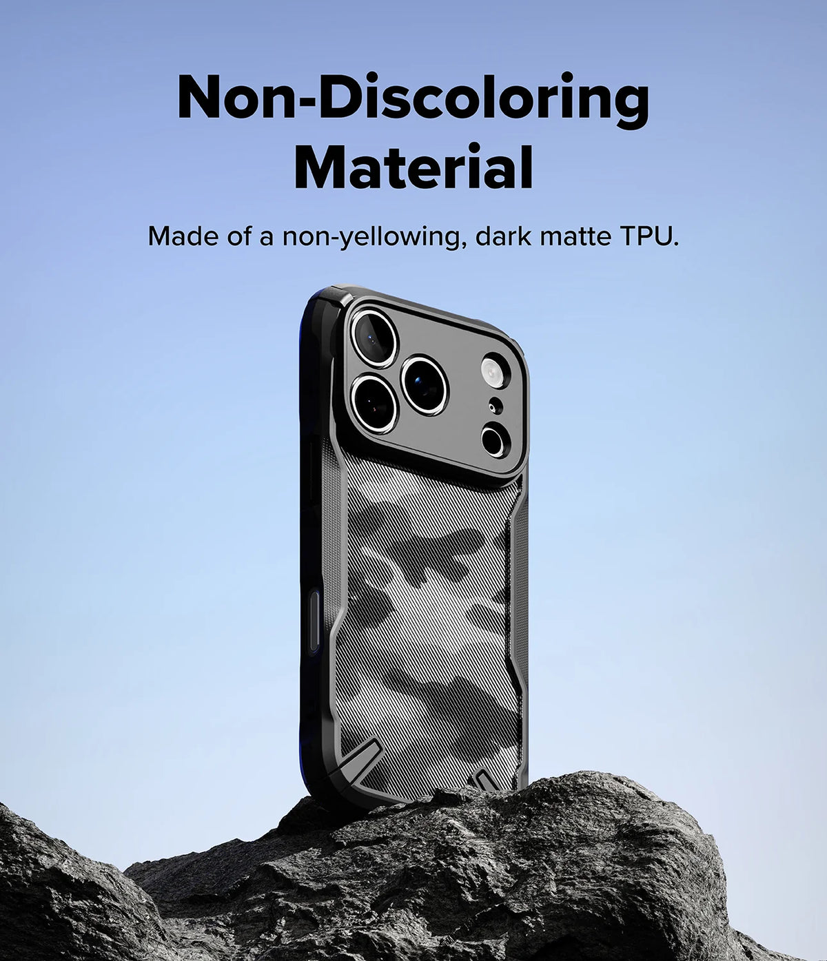 Ringke Fusion-X Slim and protective TPU case for iPhone 17/18 Pro Max - Camo Black
