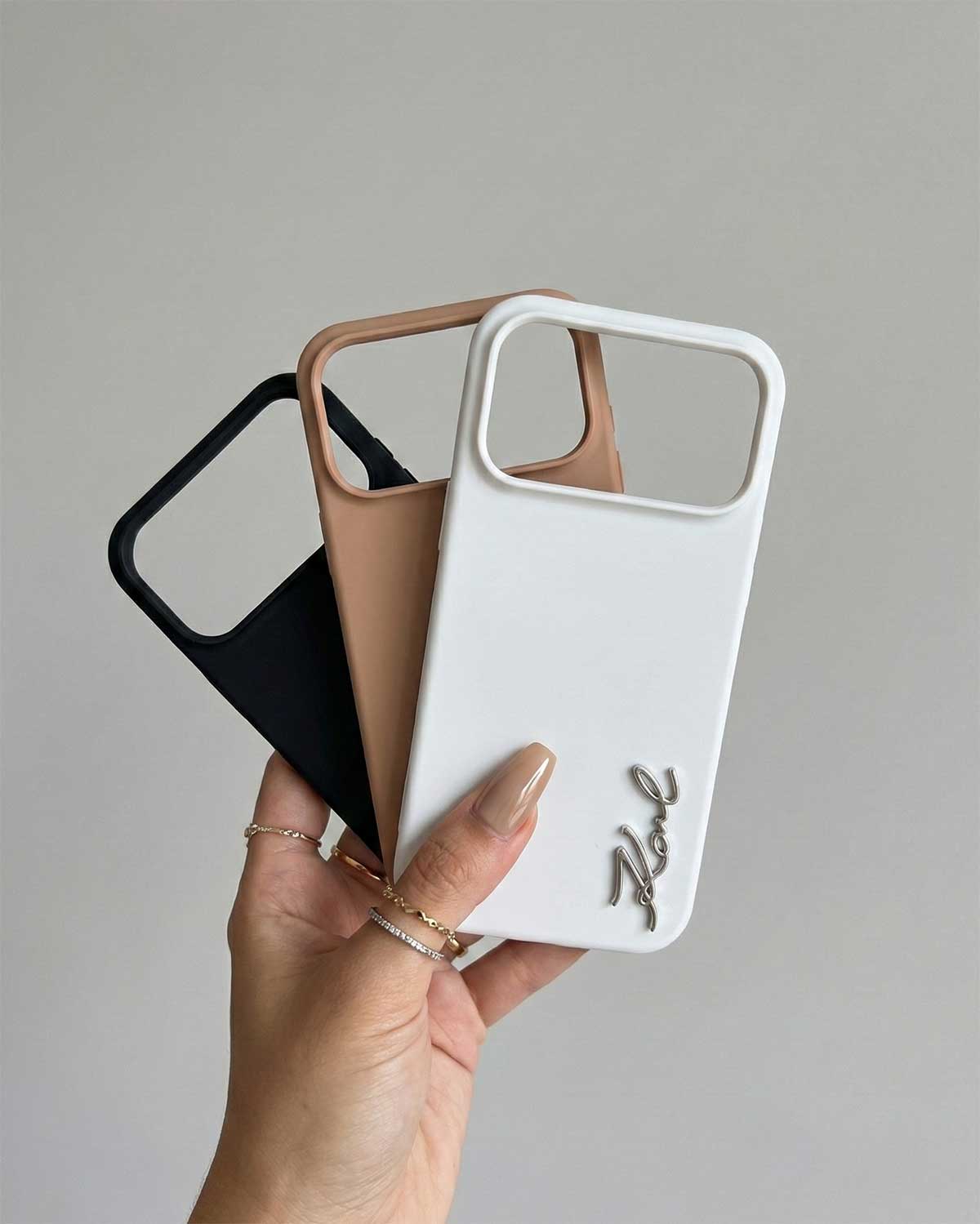 Karl Lagerfeld Silicone Case with Metal Emblem for iPhone 17 Pro Max