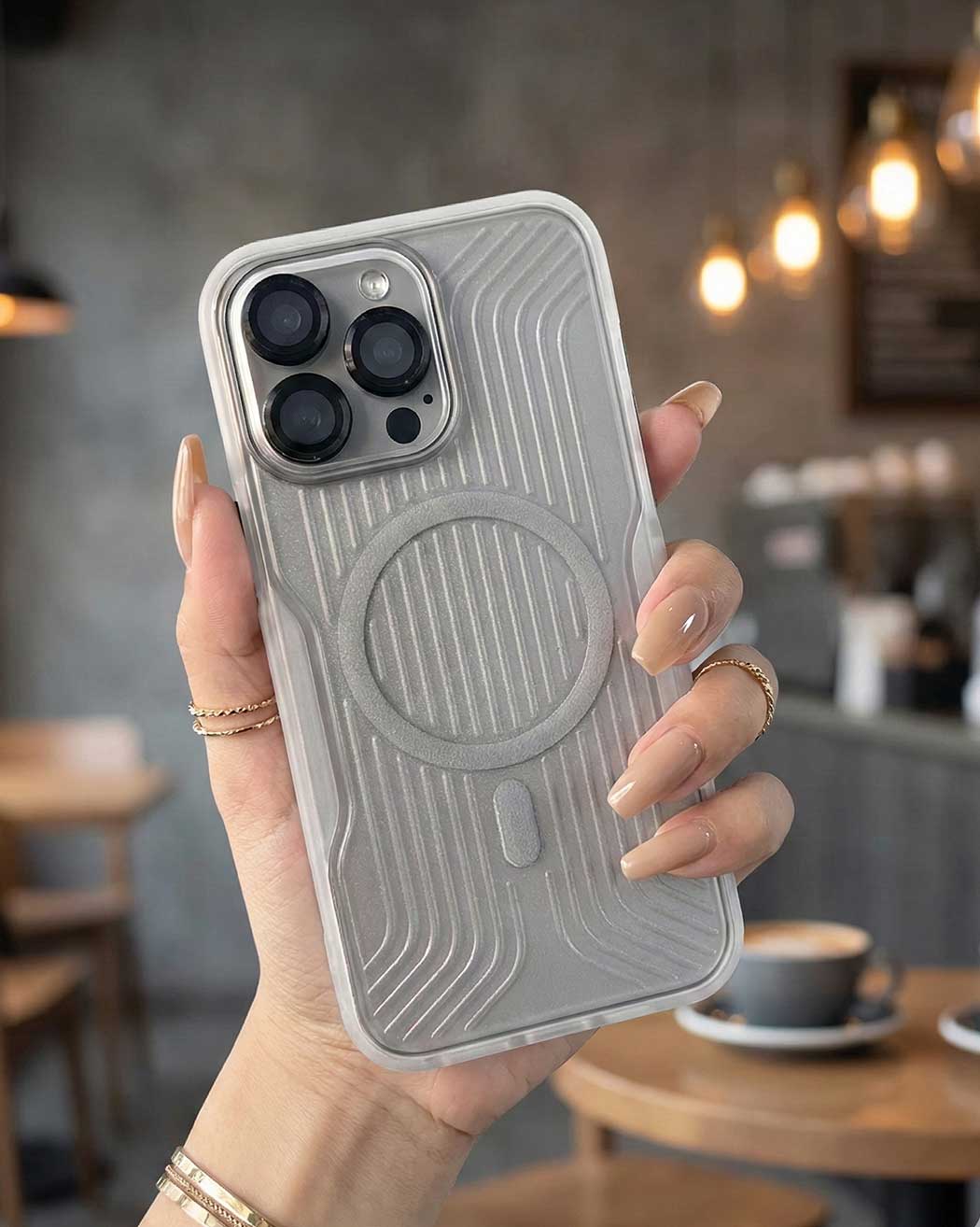 Soft Striped Corrugated MagSafe Case for iPhone 16 Pro Max