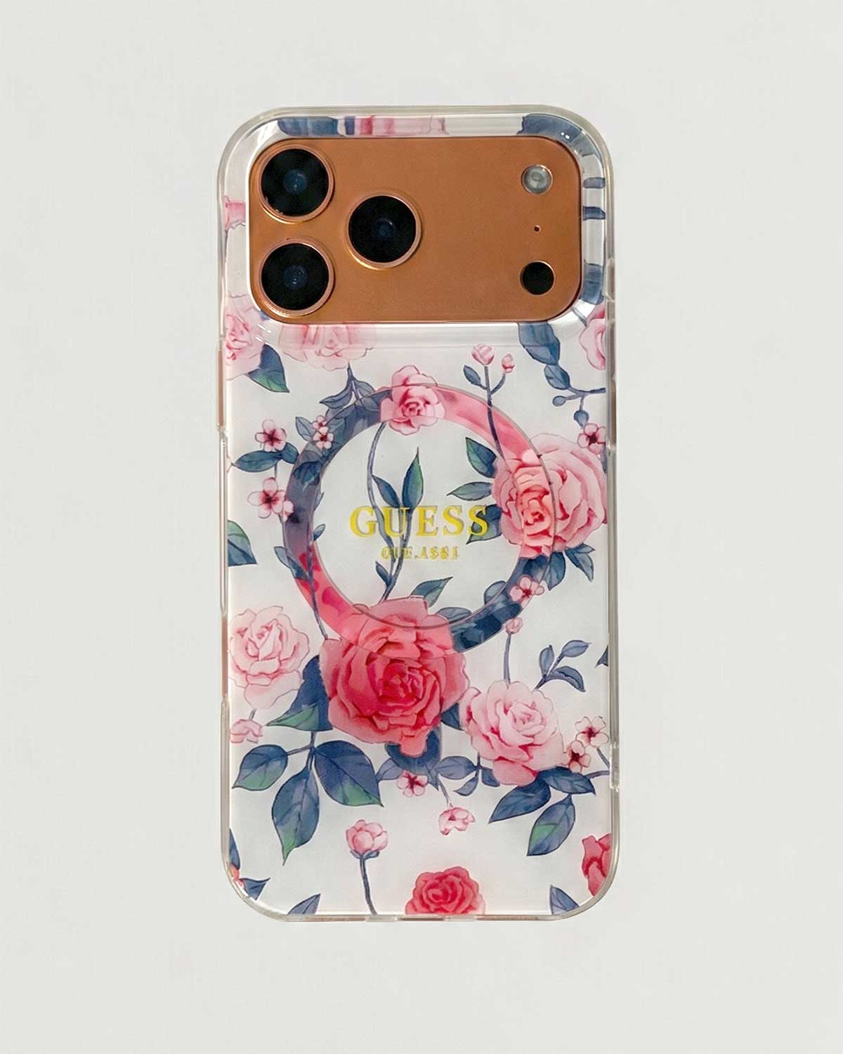 GUESS IML Flower MagSafe Case for iPhone 17 Pro Max - White