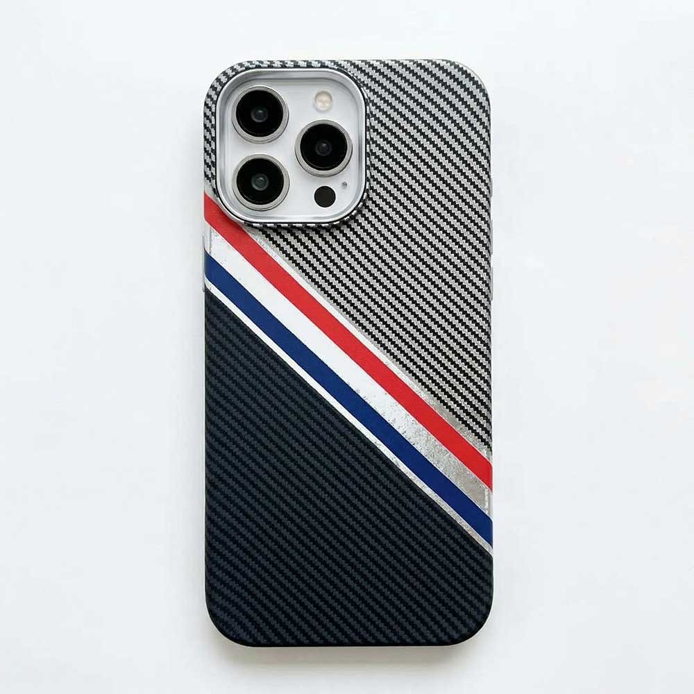 FreeAir MagSafe Carbon Fiber Design Case for iPhone 14 Pro Max - Black Stripes