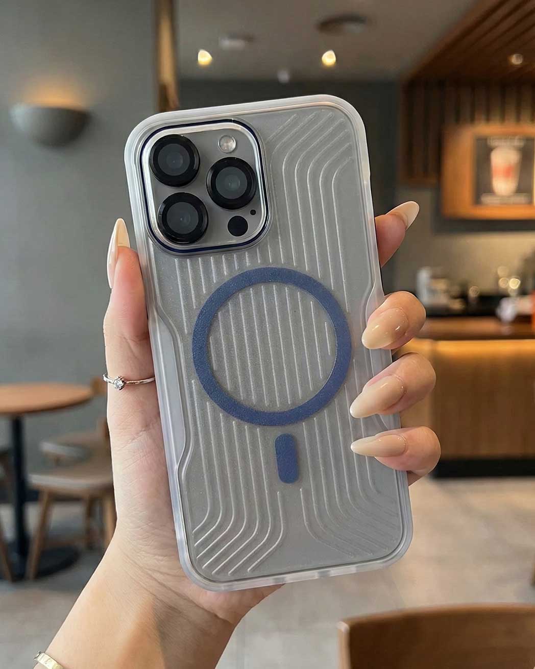 Soft Striped Corrugated MagSafe Case for iPhone 16 Pro Max