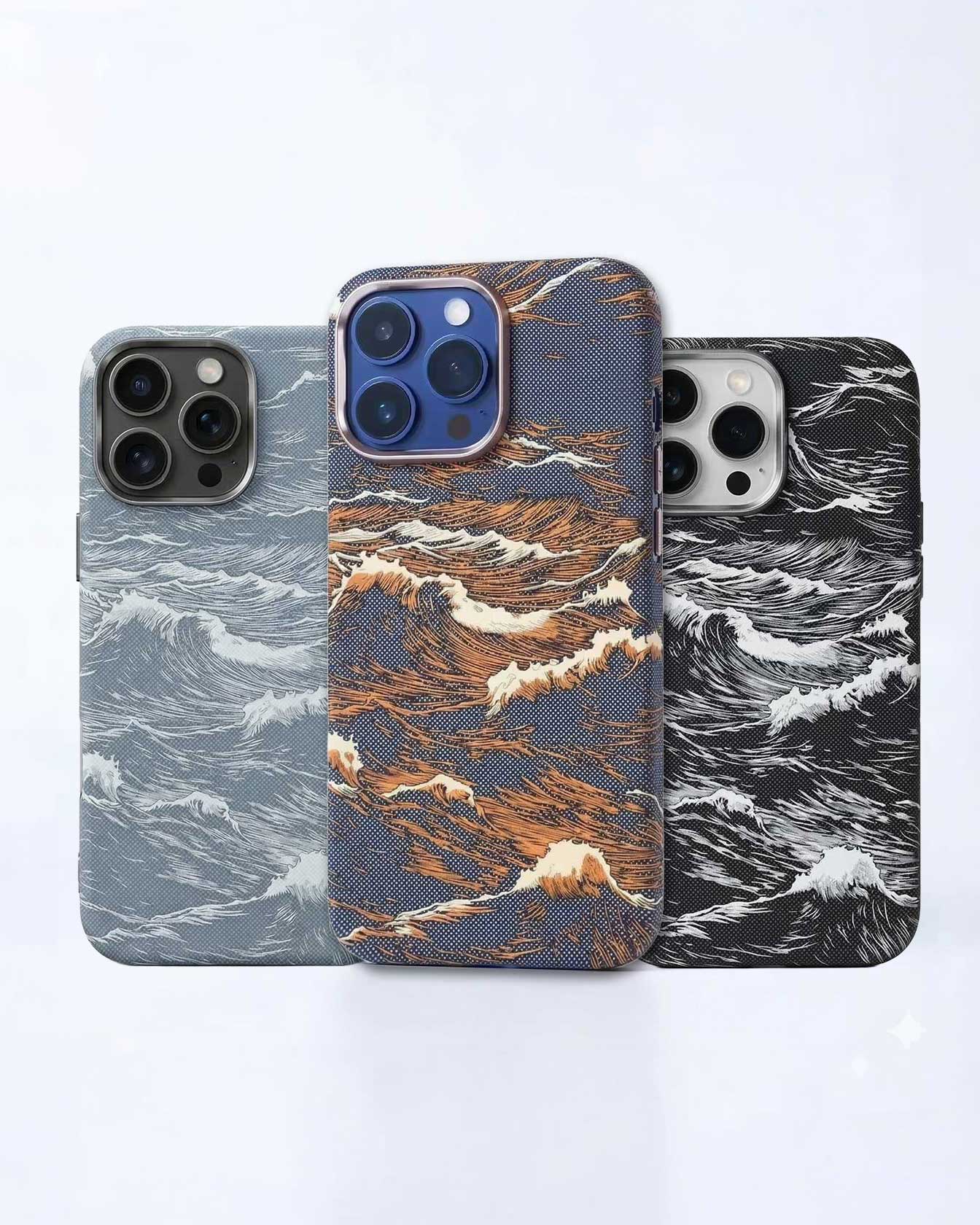 FreeAir MagSafe Waves Carbon Premium Design Case for iPhone 16 Pro Max