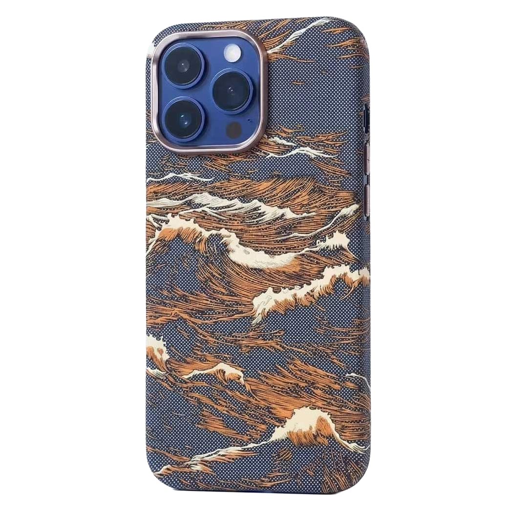 TecHub FreeAir MagSafe Waves carbon fiber iPhone 16 Pro Max case with premium textured design and precise cutouts.