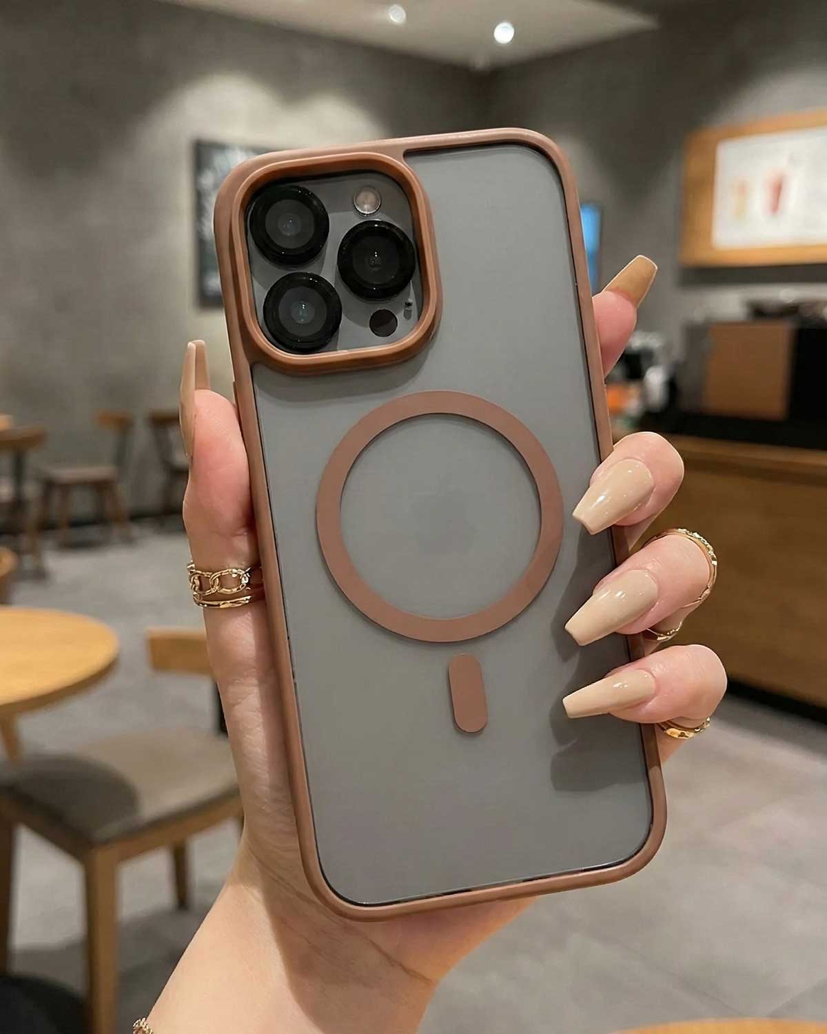 Tadamall Premium Clear MagSafe Case for iPhone 16 Pro Max - Desert Titanium