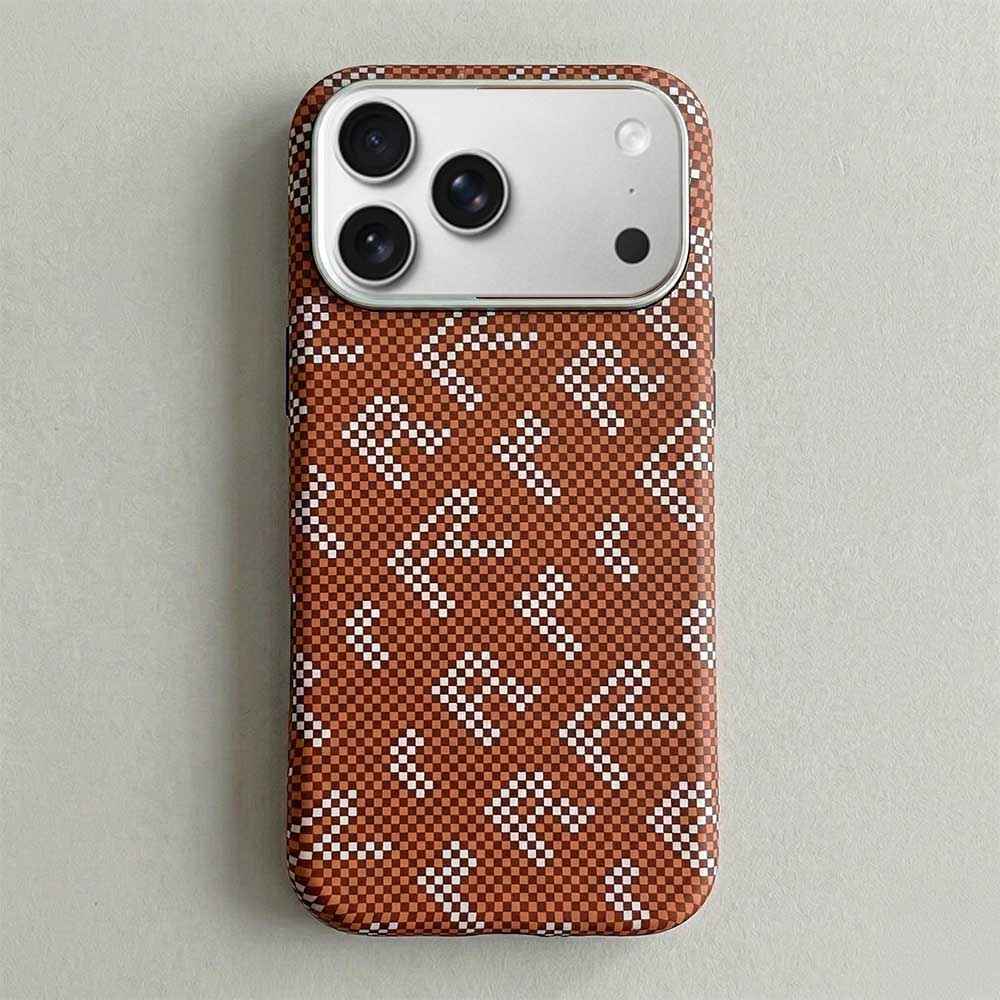 FD Carbon Fiber Textured Metal Camera Frame Shockproof Hard Magnetic Case for iPhone 17 Pro Max
