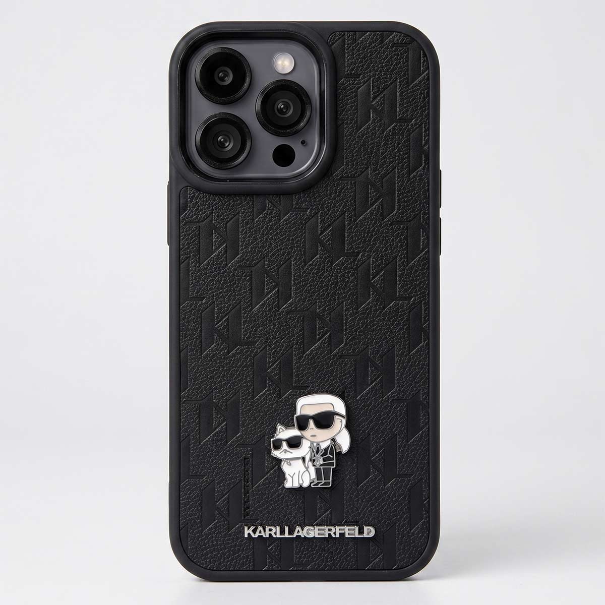 Leather unisex iPhone 16 Pro Max case by Karl Lagerfeld for TecHub, featuring sleek design and premium craftsmanship.