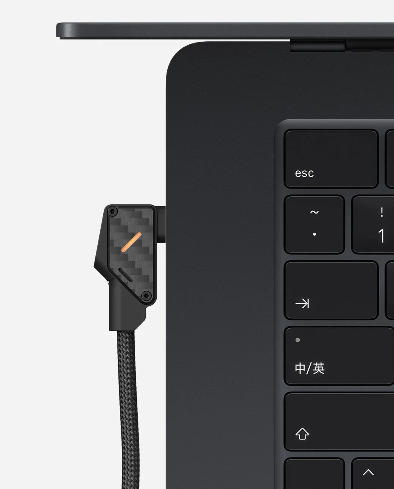 TecHub M07 Light Carbon 240W USB-C cable for fast charging and data transfer, 1.2 meters long with a sleek light carbon design.