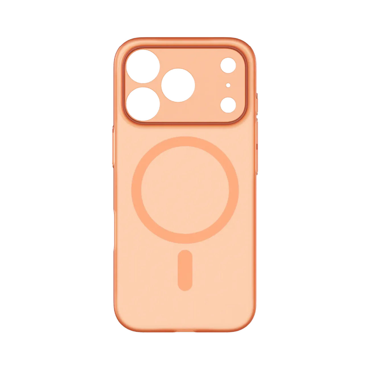 TecHub MOMAX CaseFORM Lite magnetic case for iPhone 17 Pro in transparent orange, showing slim design and magnetic edges.
