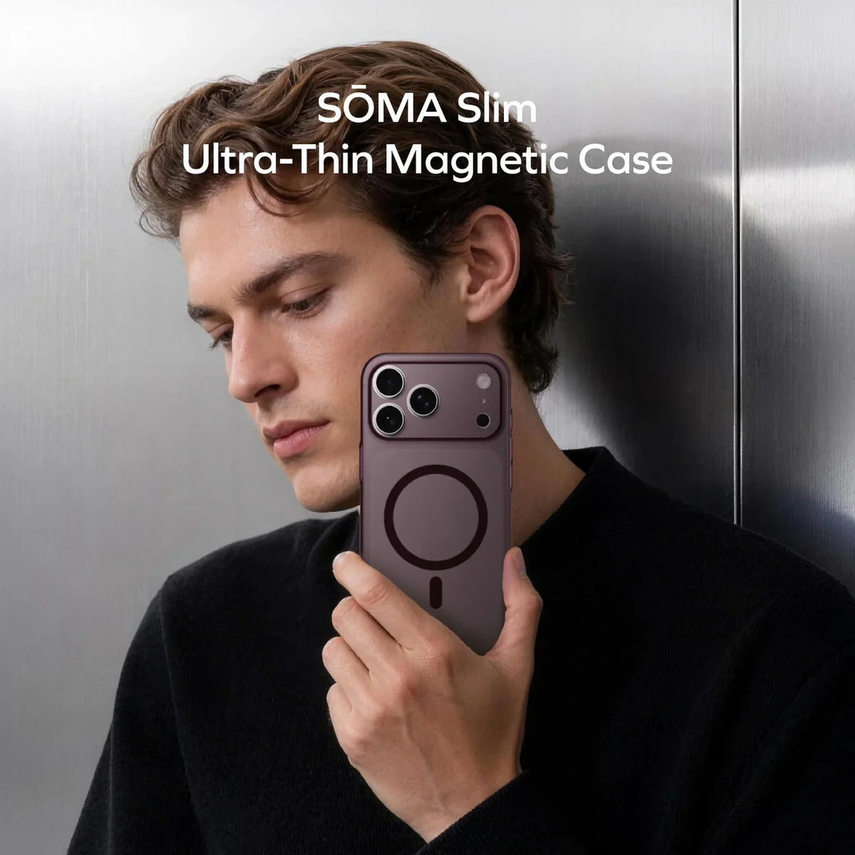 Momax Sōma Slim Ultra-Thin Magnetic Case for iPhone 17/18 Pro Max - Transparent Dusky Cherry