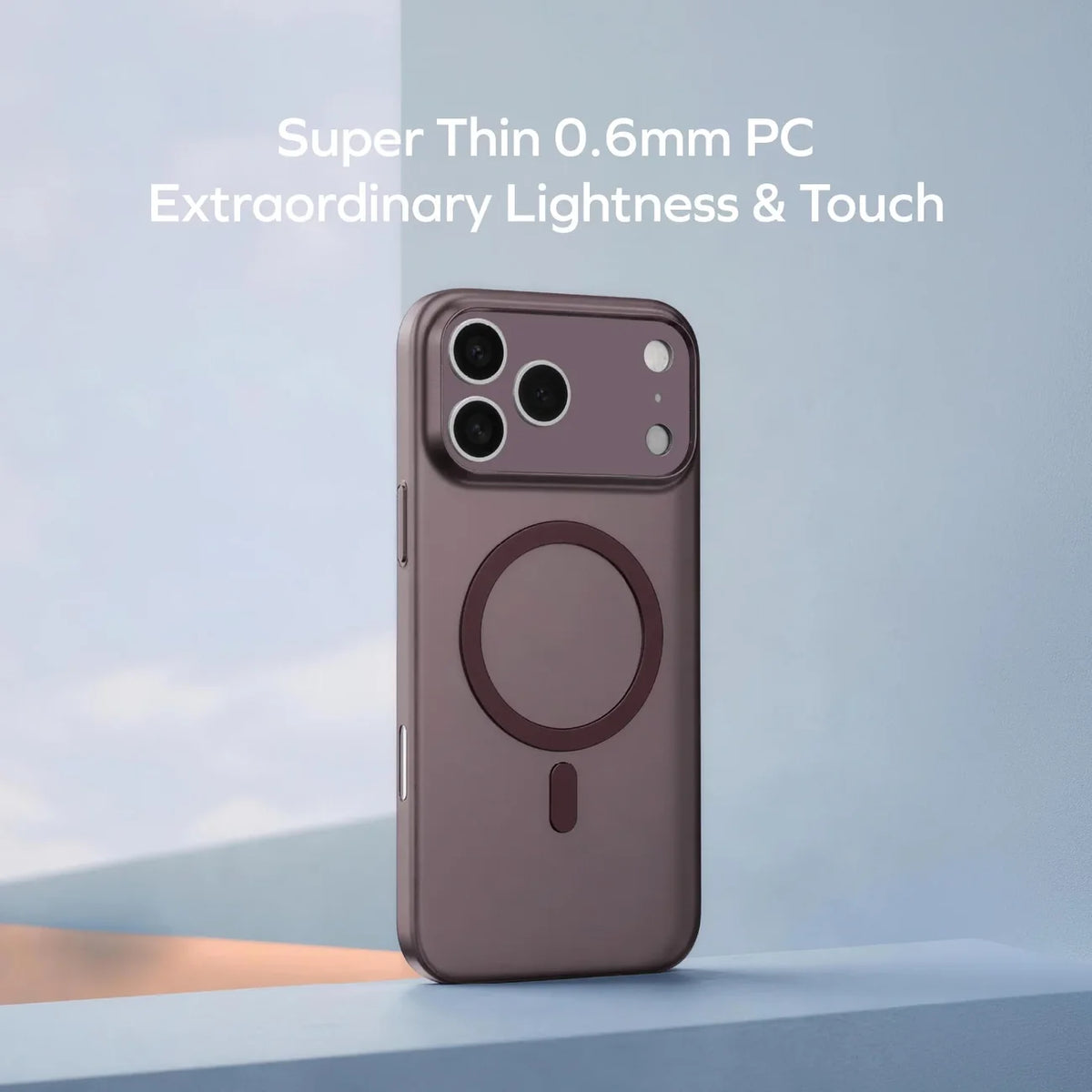 Momax Sōma Slim Ultra-Thin Magnetic Case for iPhone 17/18 Pro Max - Transparent Dusky Cherry