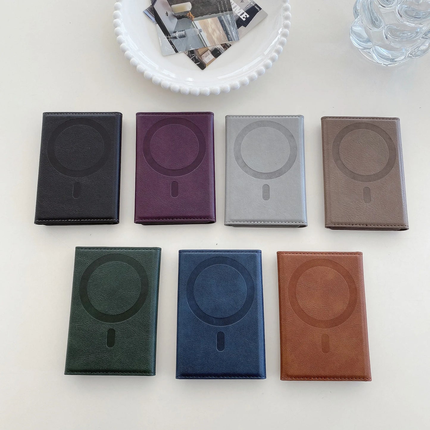 Triple Fold Leather MagSafe Wallet Card Holder